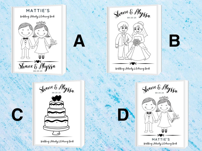 Personalized Wedding Coloring Book for Kids - Fun Wedding Favors & Activity Packs - Perfect for Wedding Kids Table and Registry Gifts