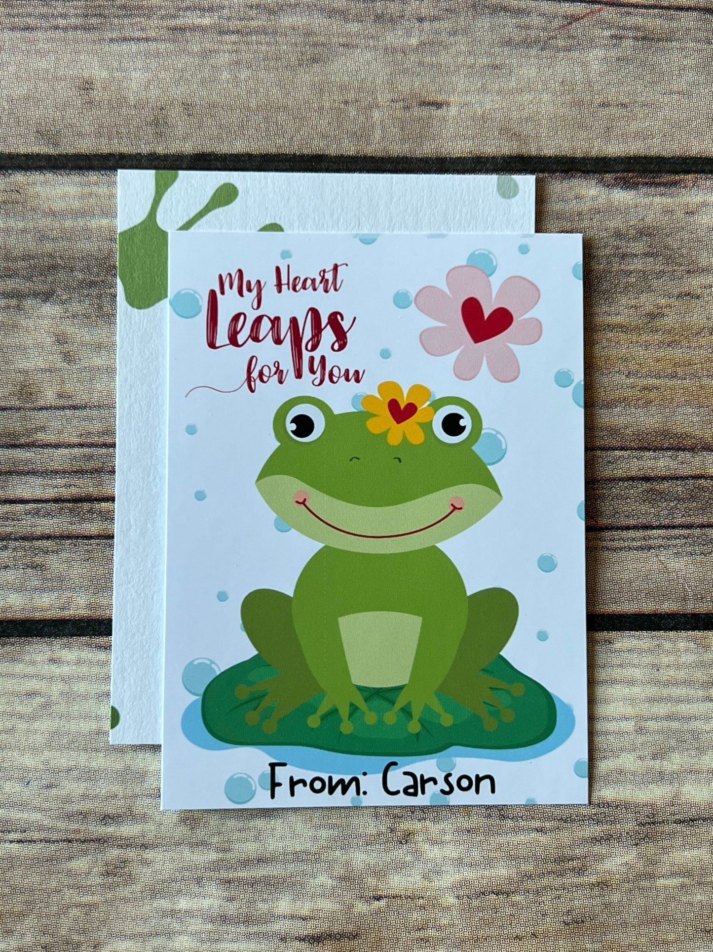 Frog Valentines Cards. Kids. Frog crayons. Class favors. Valentines Day. Kids class favors with crayons. My heart leaps for you. Love
