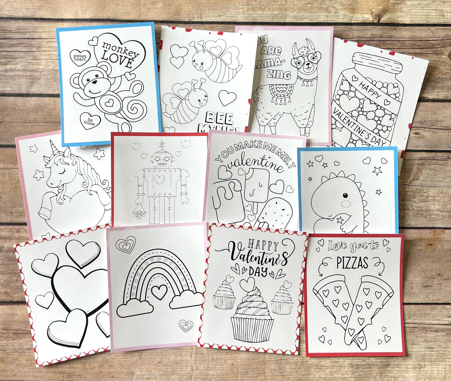 Personalized Valentine's Day Color Packs for Children - Perfect Classroom Favors and Gifts