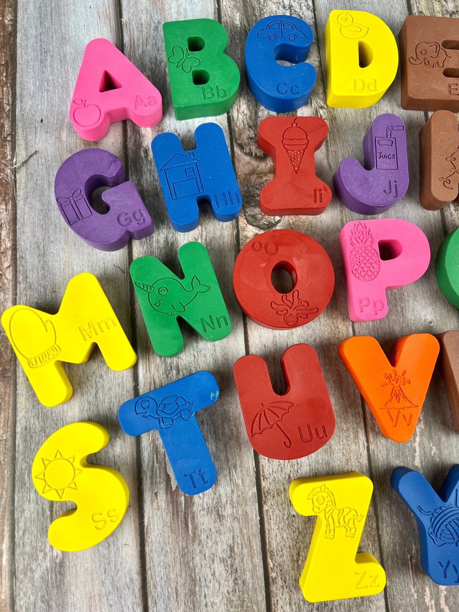 Colorful Handmade Letter Crayons: Educational Learning Tools, Perfect Gifts & Party Favors - KrayonQueen