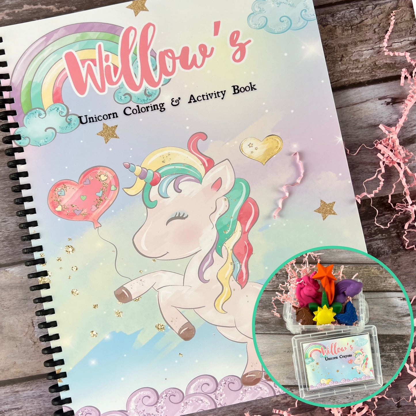 Personalized Unicorn Activity Books for Kids: Engaging Coloring Fun - Unique Gift Set with Unicorn Crayon Gift Box