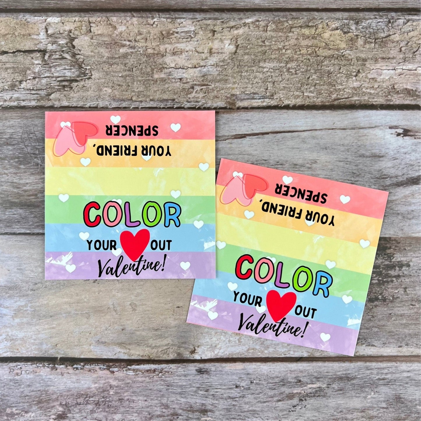 Color Your Heart Out Valentine' - Vibrant Kids Valentine Color Packs for School - KrayonQueen