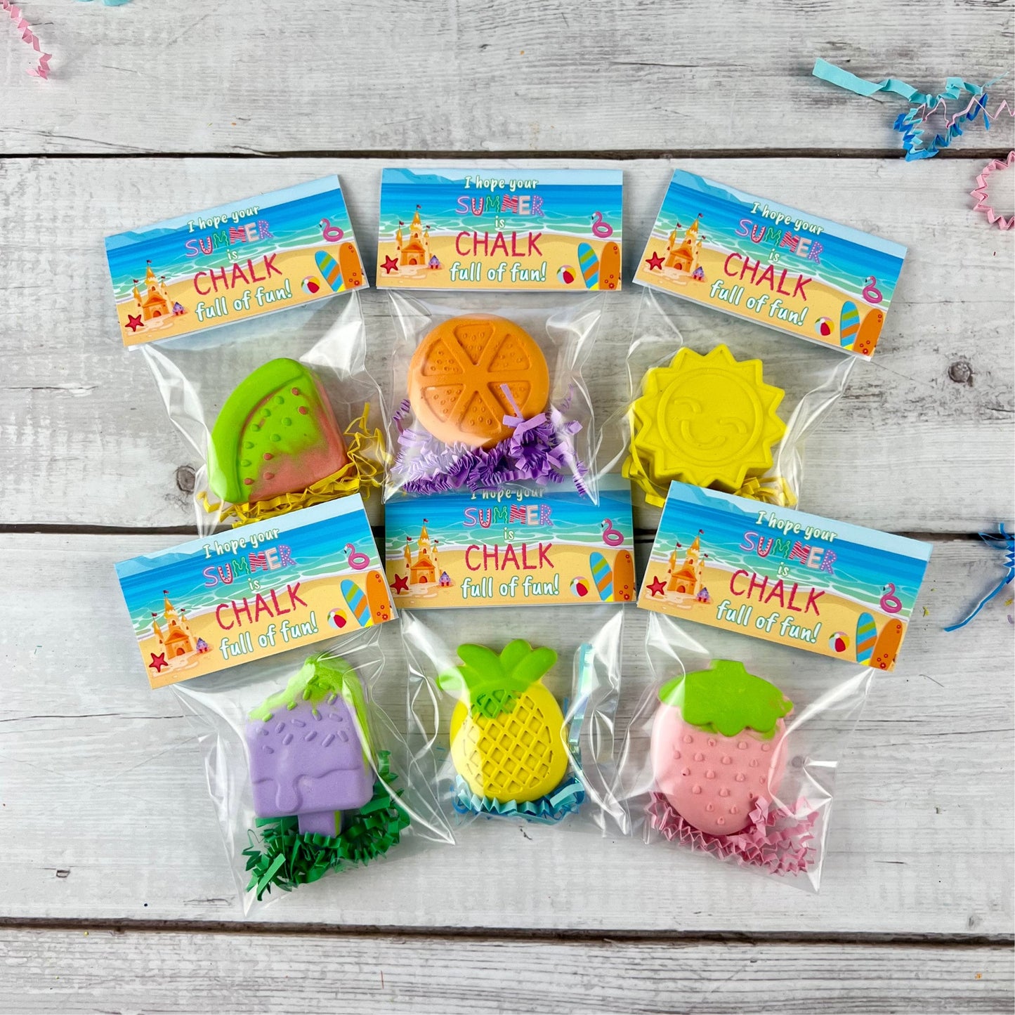 Custom Summer Fruit Chalk: Ideal Class Favors for Kids' Graduation & End-of-Year Gifts