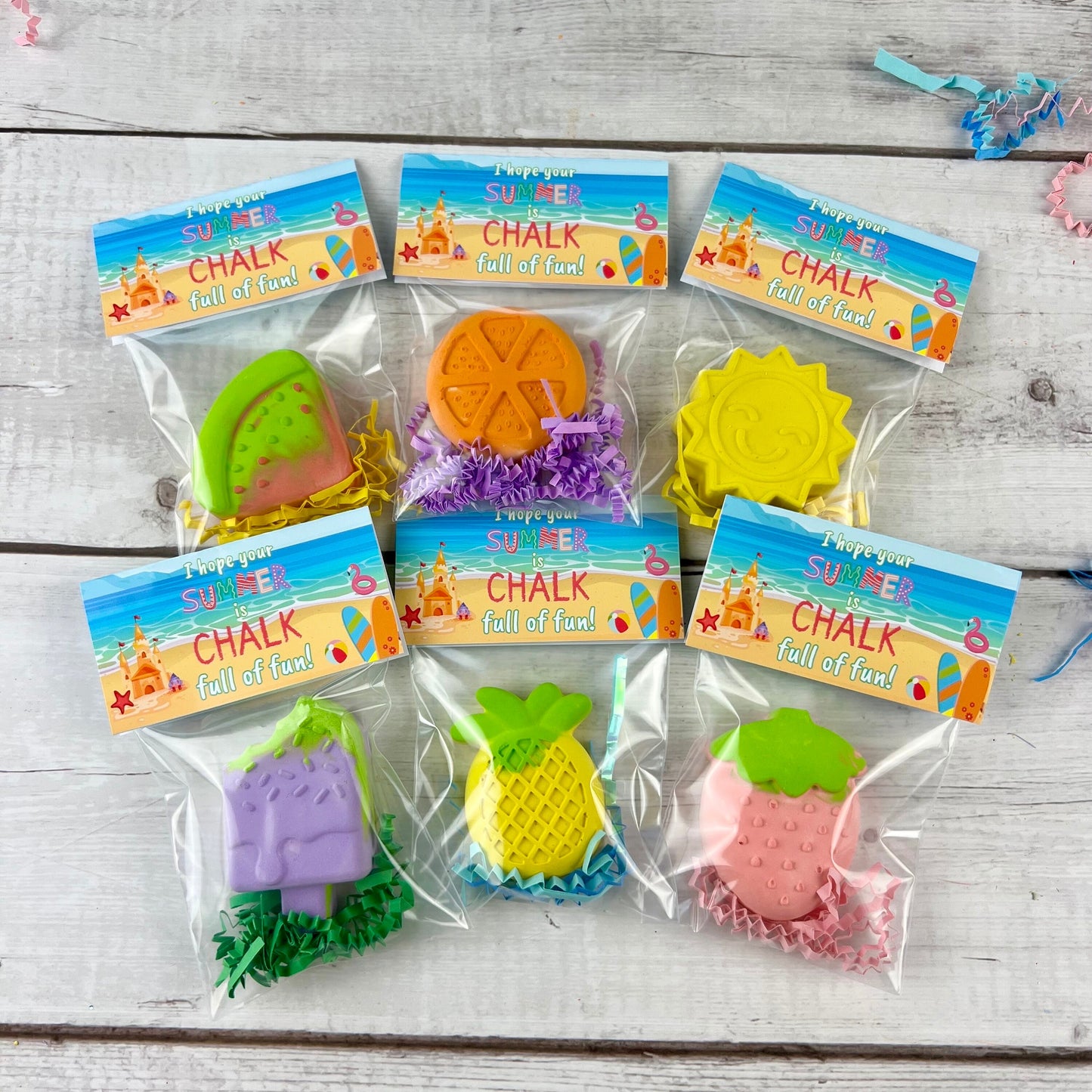 Custom Summer Fruit Chalk: Ideal Class Favors for Kids' Graduation & End-of-Year Gifts