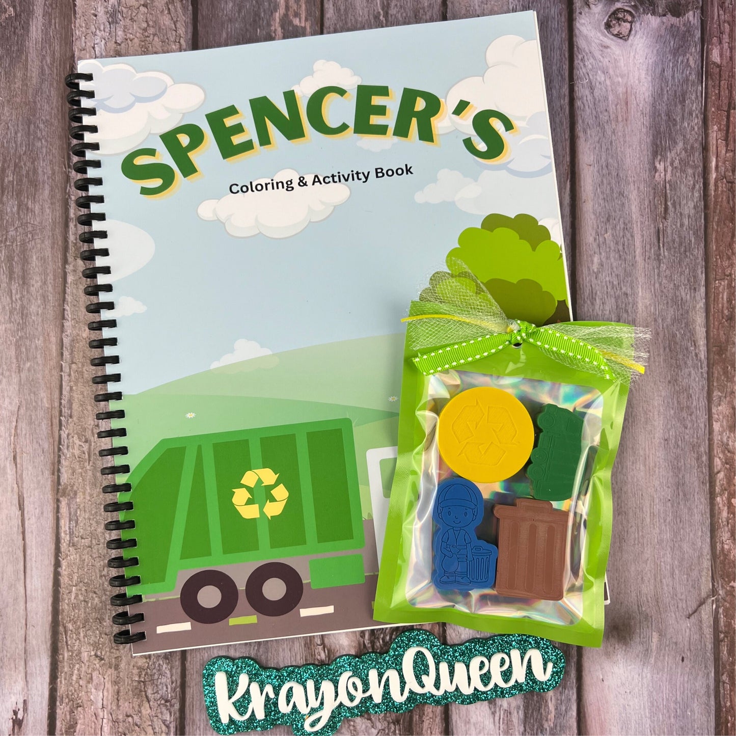 Personalized Garbage Truck Activity Books for Kids: Engaging Coloring Fun - Unique Gift Set with Garbage Truck Crayon Set