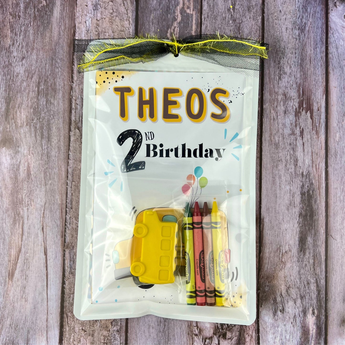 Personalized Bus Mini Color Packs: Perfect for Parties, Gifts, and Classroom Favors! Ideal Birthday Favors for Kids.