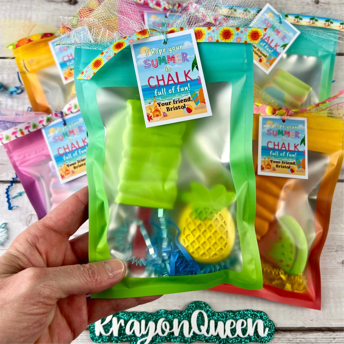 Personalized Summer Chalk Set - Popsicle Theme - Perfect for Kids' Graduation & End-of-Year Gifts