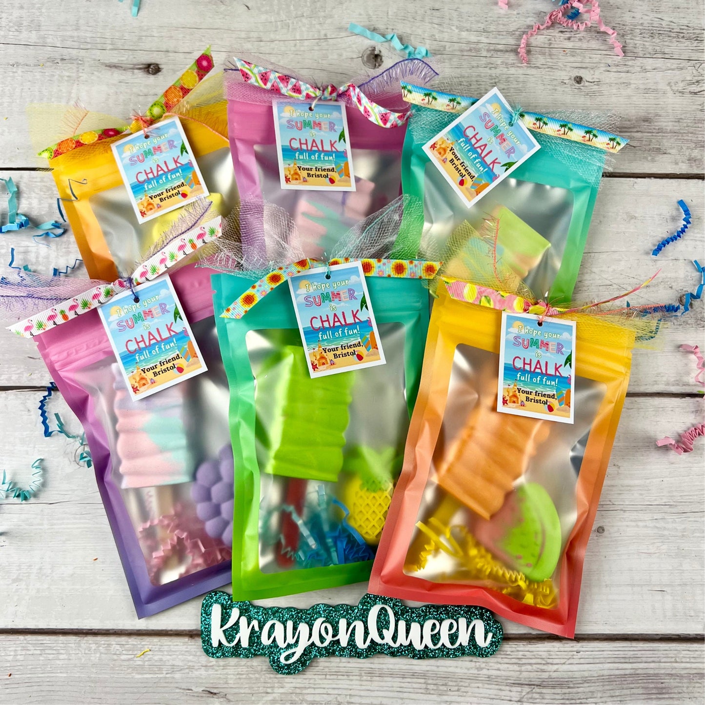 Personalized Summer Chalk Set - Popsicle Theme - Perfect for Kids' Graduation & End-of-Year Gifts