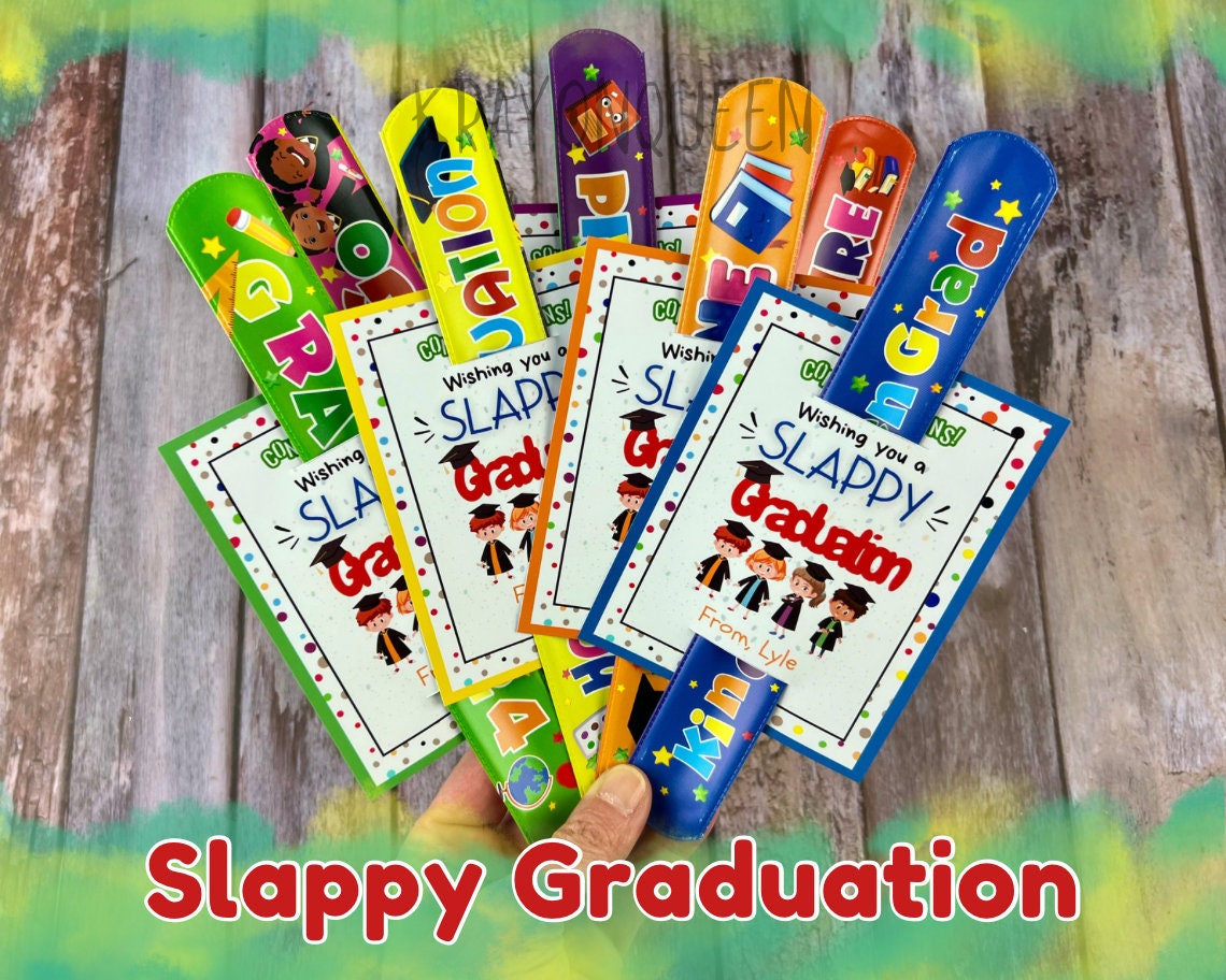Personalized Graduation Cards with Slap Bracelets - Ideal for Kids' Classroom Favors, Graduation Gifts, and Party Favors