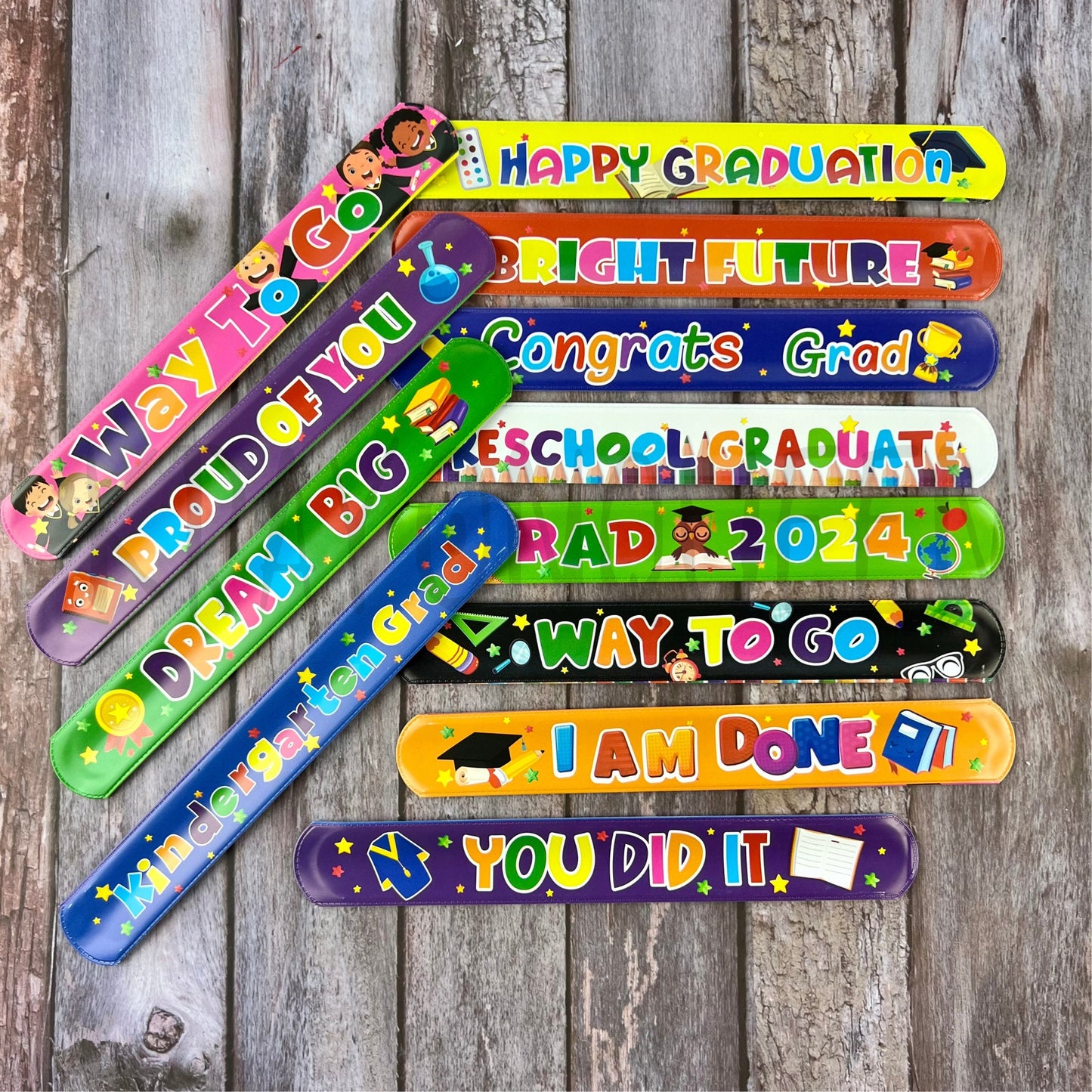Personalized Graduation Cards with Slap Bracelets - Ideal for Kids' Classroom Favors, Graduation Gifts, and Party Favors