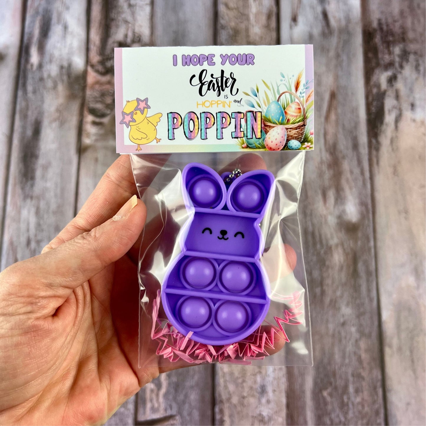 Custom Easter Bunny Fidget Pop Toy - Ideal for Easter Gifts and Basket Fillers