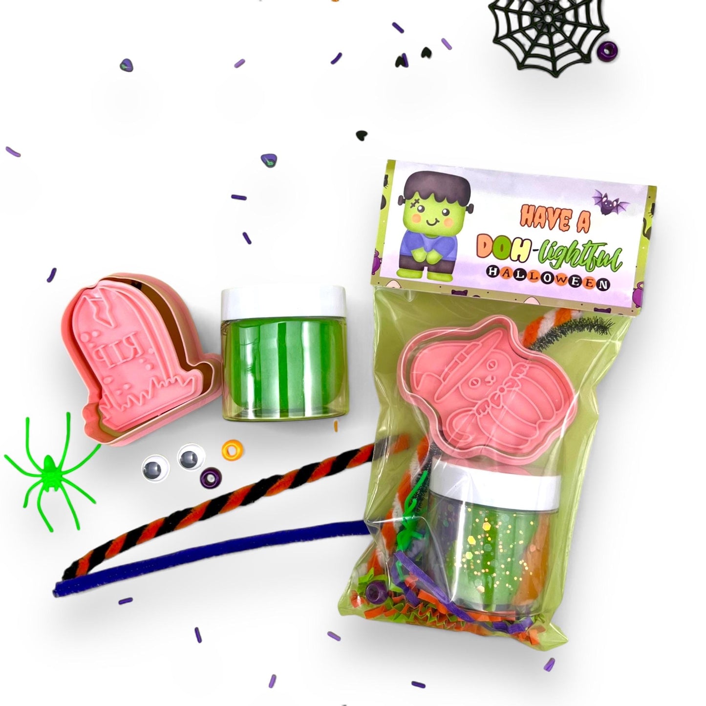 Halloween Play Dough Favors - Personalized Sensory Kits for Kids - Perfect for Parties, Classrooms, and Gifts