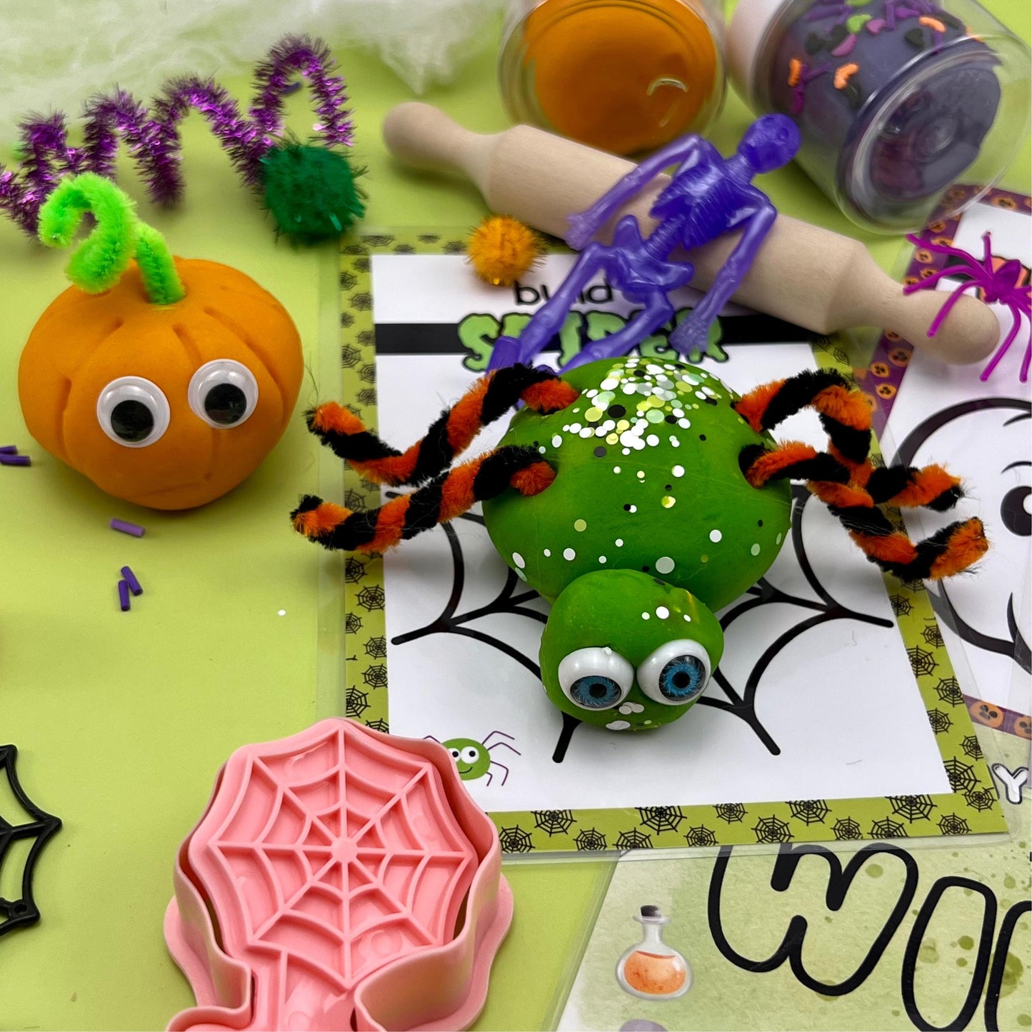 Halloween Sensory Play Dough Kit for Kids - Personalized Play Mats - Fun Halloween Activity - Custom Halloween Gift