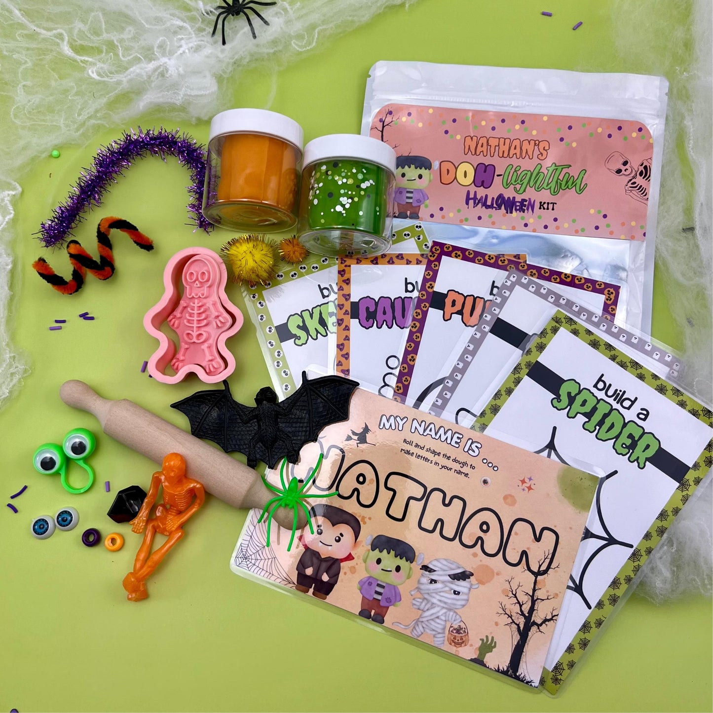 Halloween Sensory Play Dough Kit for Kids - Personalized Play Mats - Fun Halloween Activity - Custom Halloween Gift