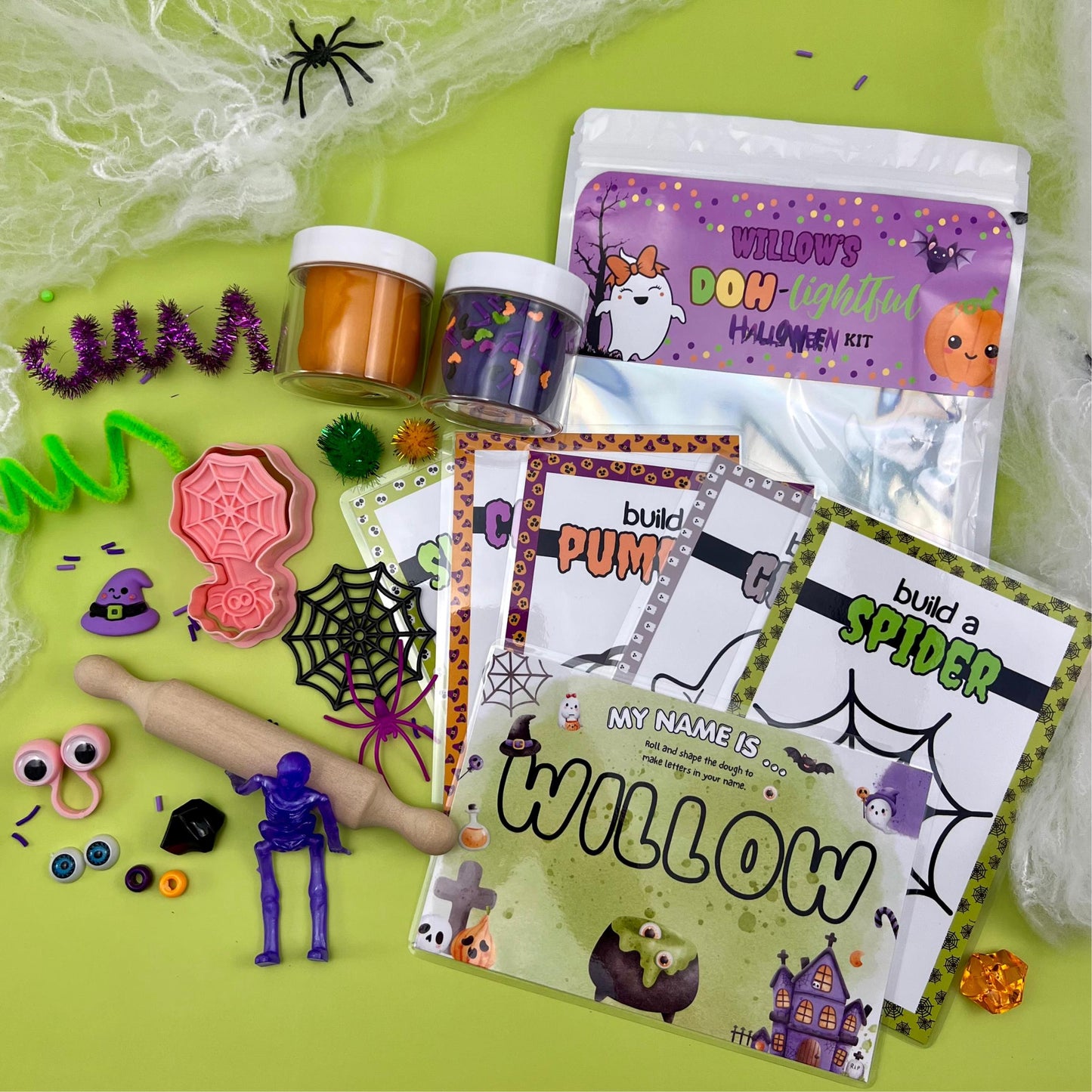 Halloween Sensory Play Dough Kit for Kids - Personalized Play Mats - Fun Halloween Activity - Custom Halloween Gift
