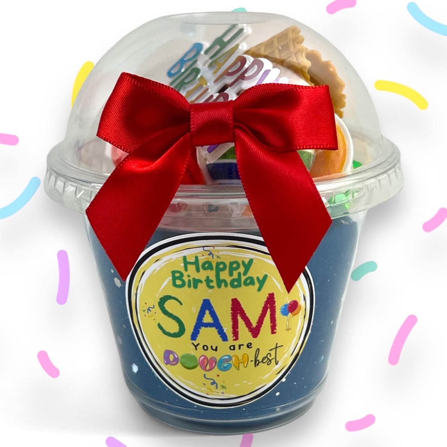 Kids' Personalized Cake Scented Play Dough Set - Unique Sensory Activity for Birthdays & Gifts