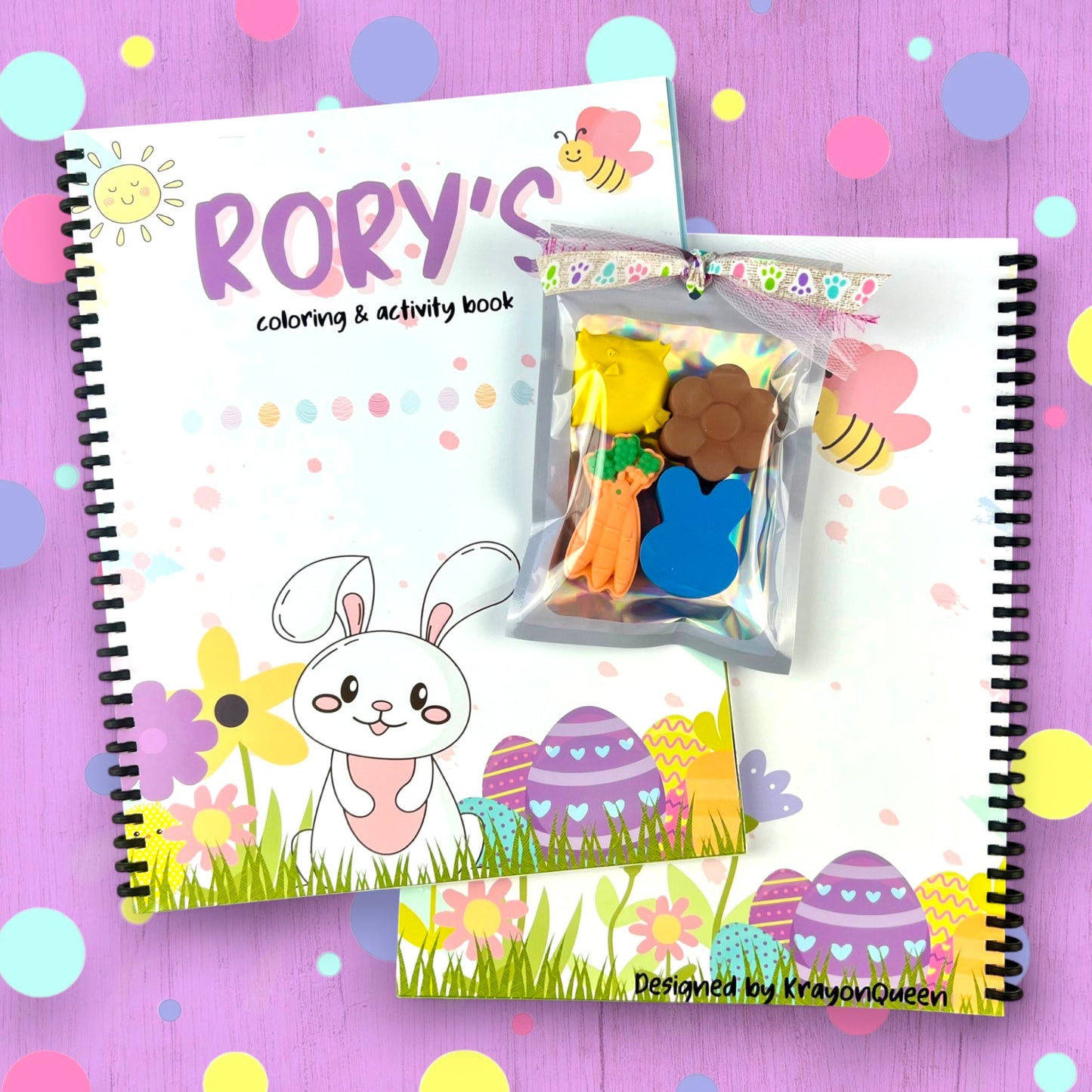 Personalized Easter Coloring Book with Easter Crayons - Perfect Easter Basket Stuffers for Kids