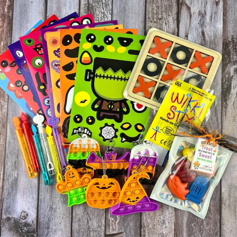 Personalized Halloween Fun Pack Favors: Color Packs, Crayons, Treats, & More for Kids' Goodie Bags and Gifts!