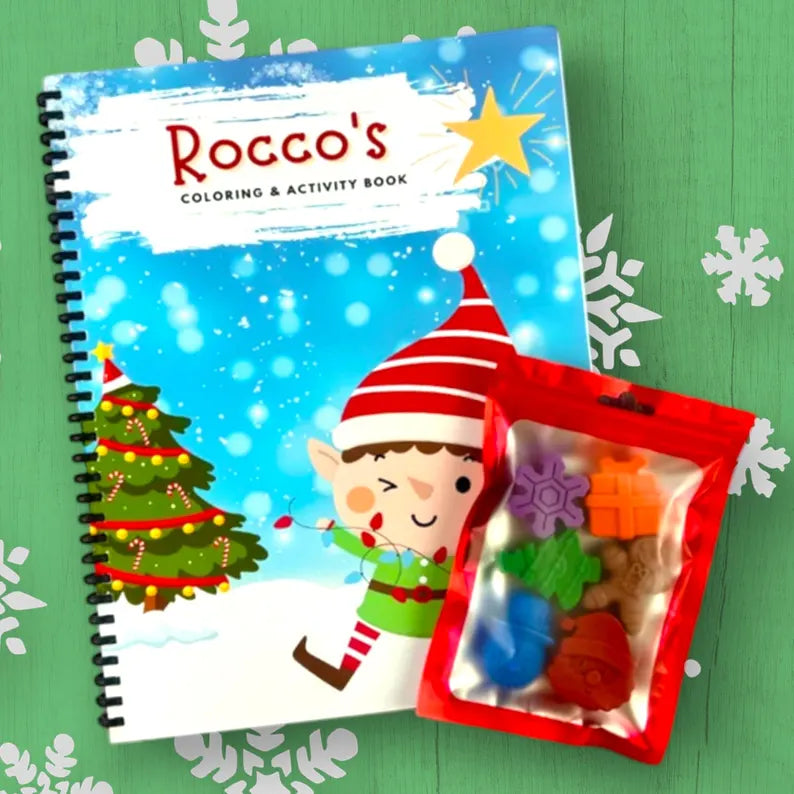 Custom Elf Christmas Coloring Books for Kids - Fun Coloring Activities - Unique Gifts for Birthdays, Holidays, Stocking Stuffers