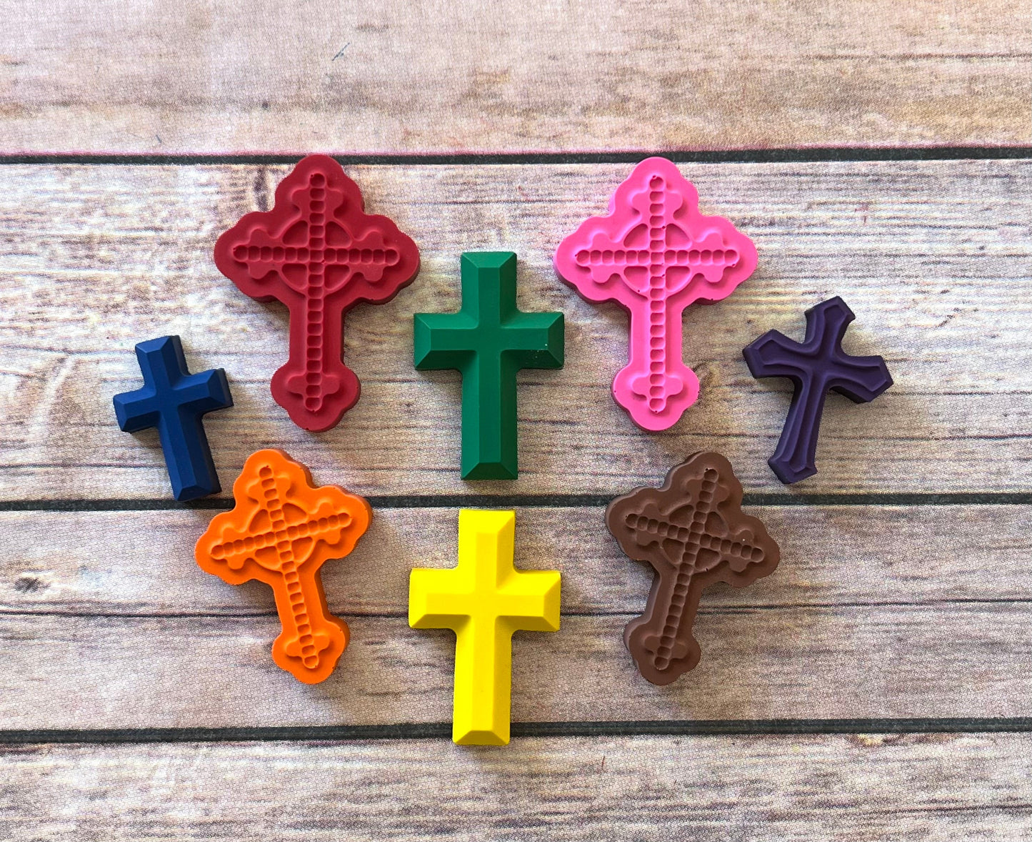 Personalized Cross Crayon Favors - Meaningful Baptism Gifts for Kids - Thank You Favors - Perfect for Child's Baptism and Classroom