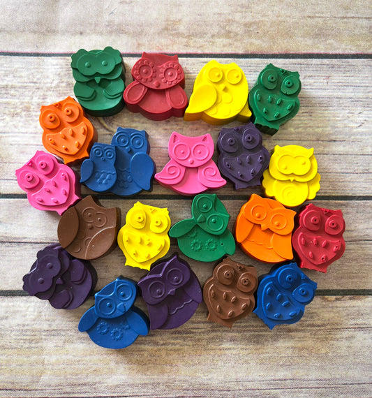 Owl Kids Birthday Favors. Owl crayons. Thank you favors. Owl birthday. Class favors. Gifts. Hoot.