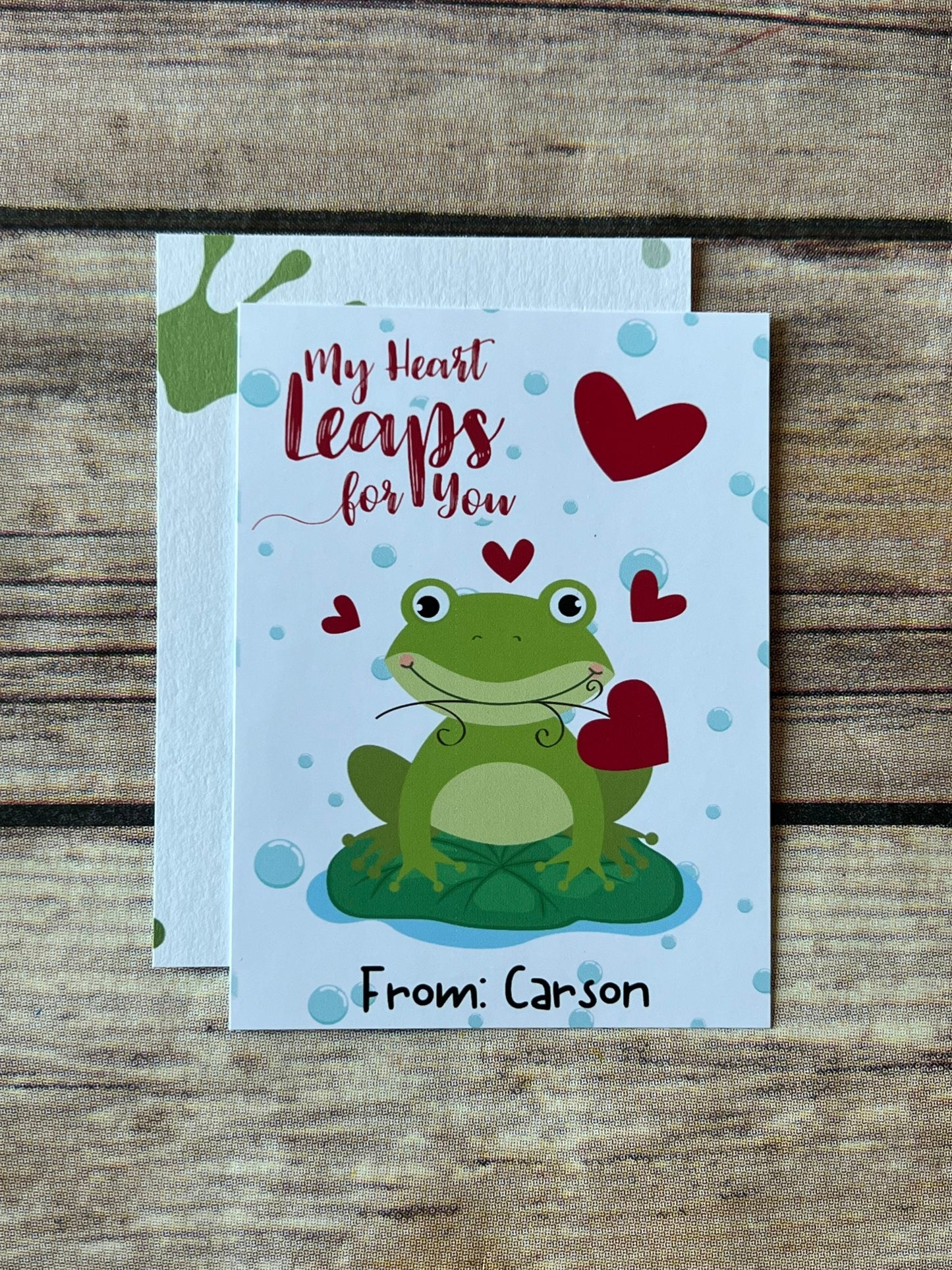 Frog Valentines Cards. Kids. Frog crayons. Class favors. Valentines Day. Kids class favors with crayons. My heart leaps for you. Love