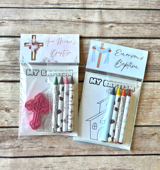 Personalized Baptism Coloring Gifts - Religious Keepsakes for Kids - Kids Favors & Activities - Baptism Celebrations for kids