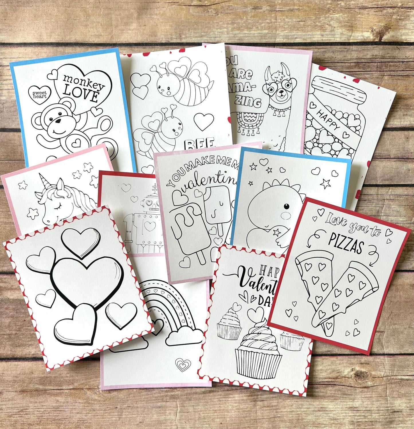 Personalized Valentine's Day Color Packs for Children - Perfect Classroom Favors and Gifts