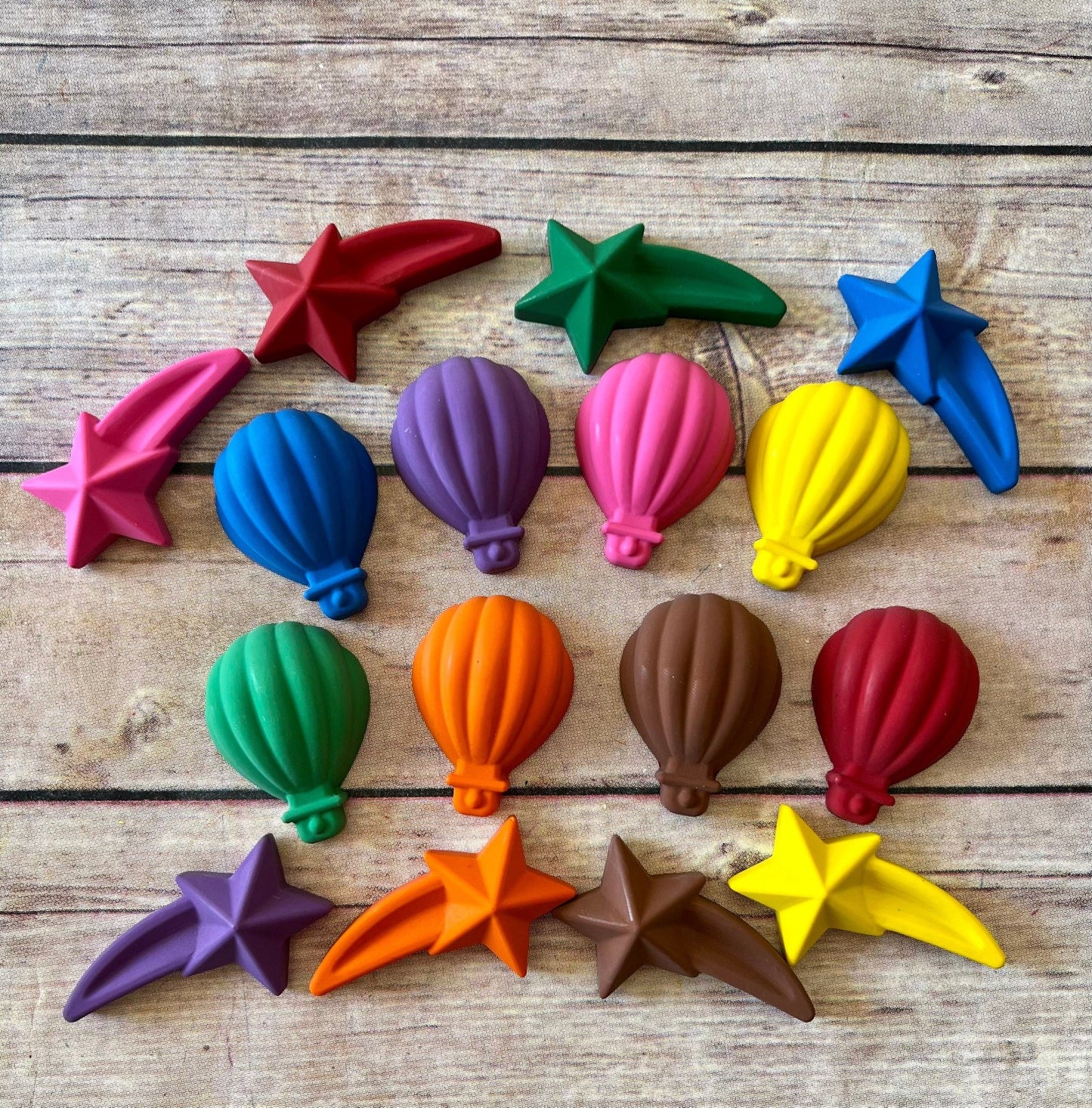 Colorful Hot Air Balloon Crayons - Fun and Personalized Gifts for Birthdays & Class Events - Up, Up and away baby shower gifts and favors - KrayonQueen