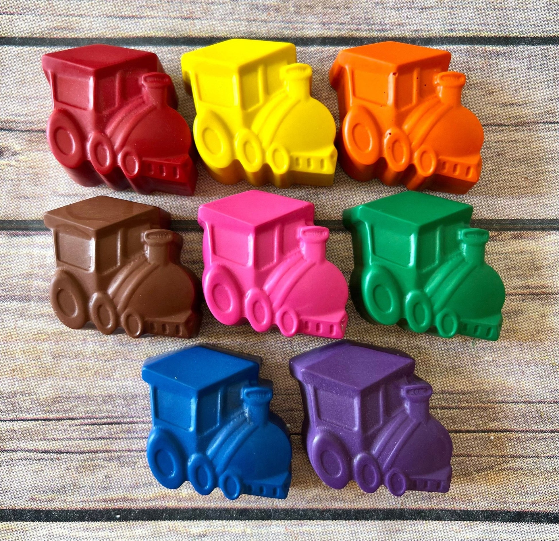 All Aboard! Train Crayon Favors - Fun and Colorful Kids Birthday Gifts - Thank You Favors - Ideal for Train - themed Parties and Classroom Fun - KrayonQueen