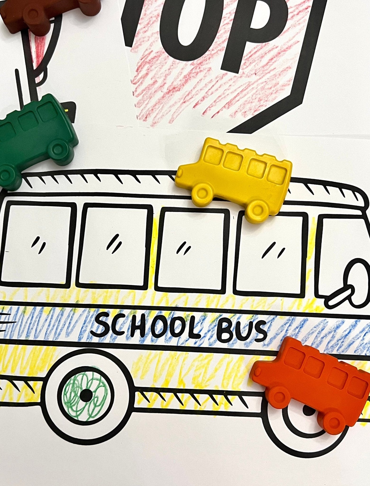 Bus Crayon Favors - Fun and Colorful Kids Birthday Gifts - Bus Shaped Crayons - Perfect for Bus - Themed Parties and Classroom Gifts - KrayonQueen