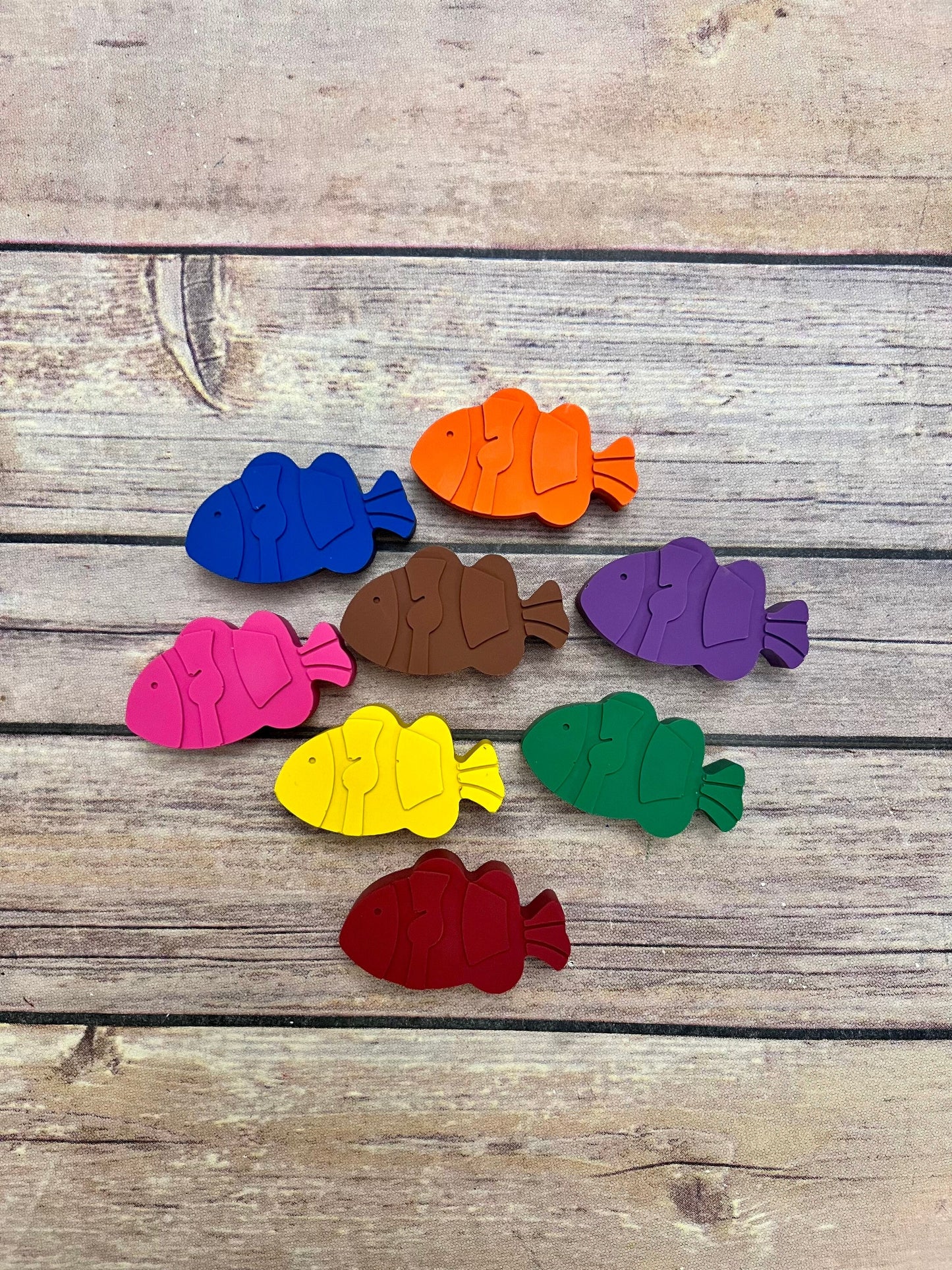 Ocean kids Birthday Favors. Fish crayons. Thank you favors. Ocean birthday. Class favors. Under the sea. Clown fish. Octopus.