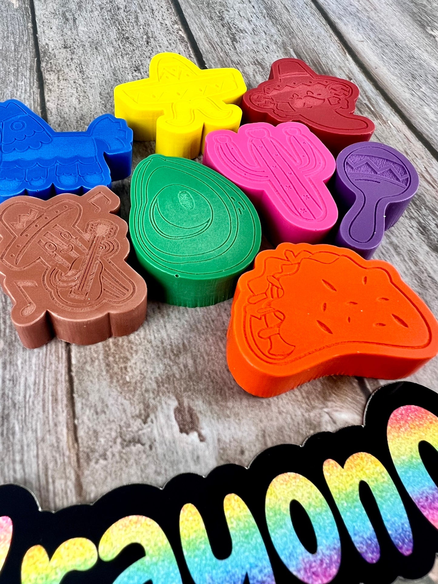 Taco Twosday Fiesta Wax Crayons - Fun and Creative Gifts for Kids - Ideal for Birthdays and Artistic Play