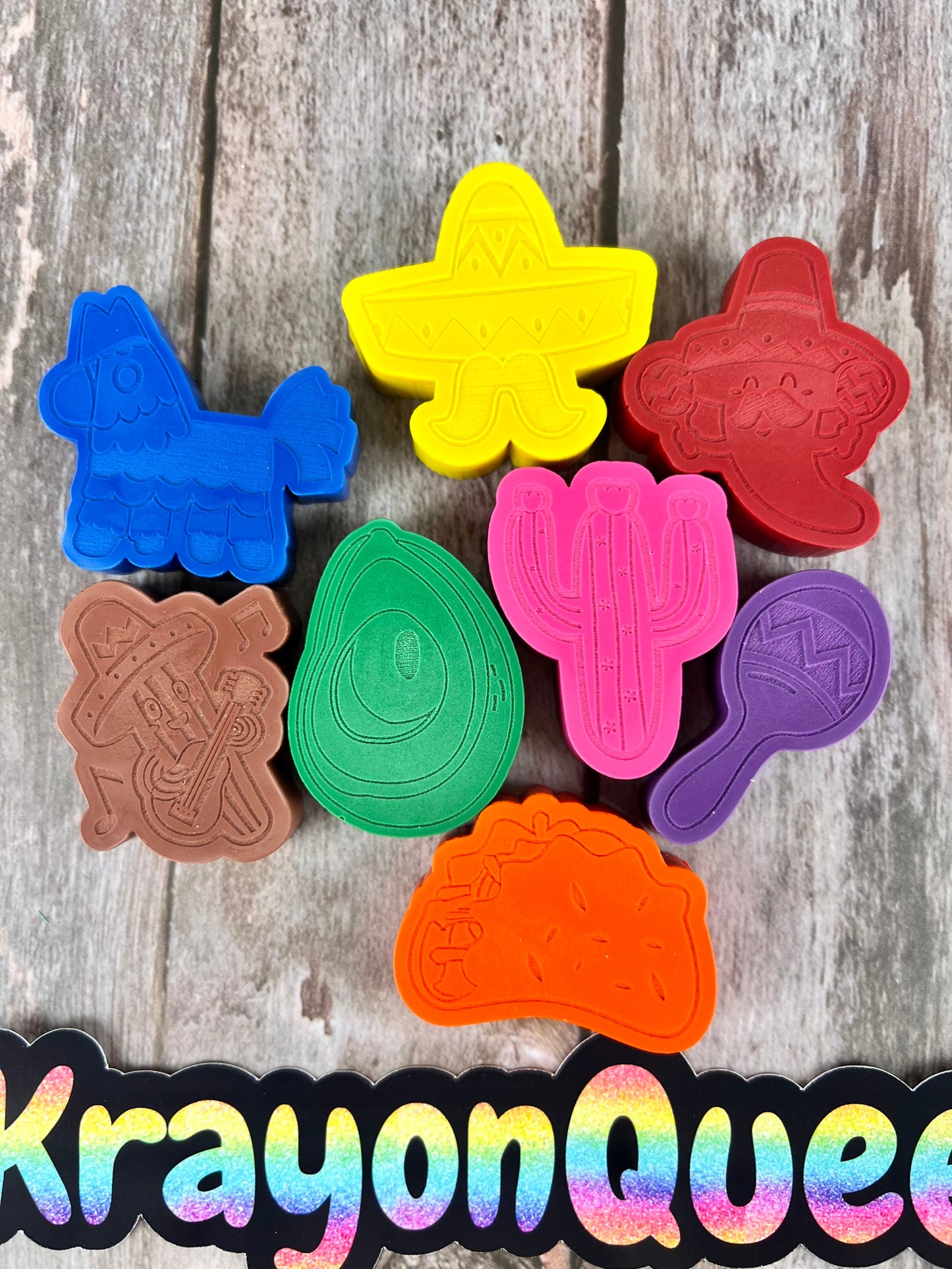 Taco Twosday Fiesta Wax Crayons - Fun and Creative Gifts for Kids - Ideal for Birthdays and Artistic Play