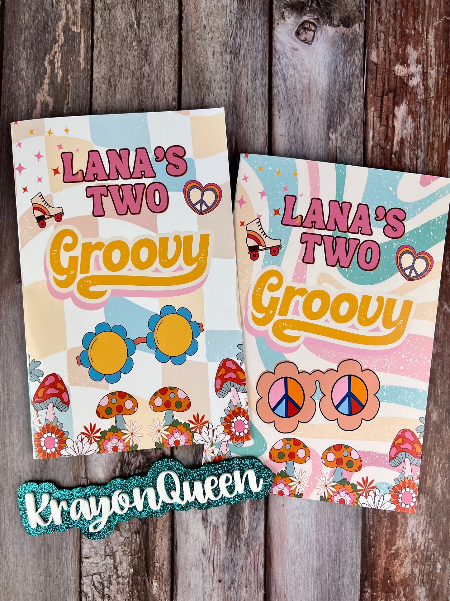 Two Groovy Personalized Kids Coloring Books - Vibrant Party Favors - Unique Class Gifts - Creative Fun for Birthday Parties