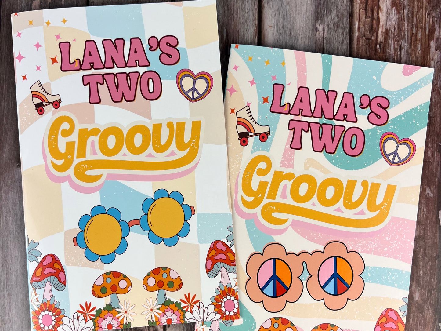 Two Groovy Personalized Kids Coloring Books - Vibrant Party Favors - Unique Class Gifts - Creative Fun for Birthday Parties