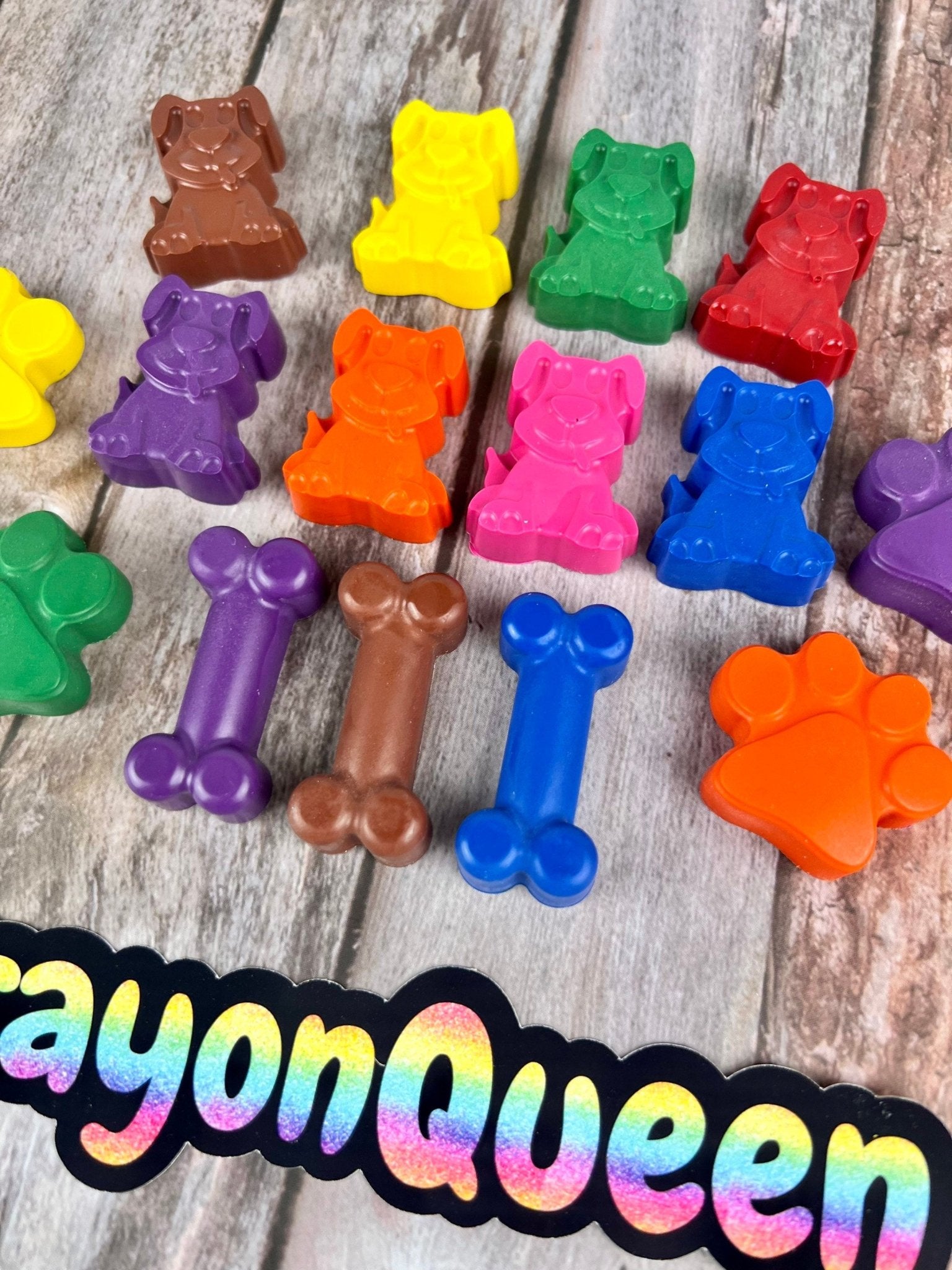 Adorable Puppy Kids Birthday Favors - Paw - Shaped Crayons & Thank You Gifts - Puppy Themed Party Bag Fillers - KrayonQueen