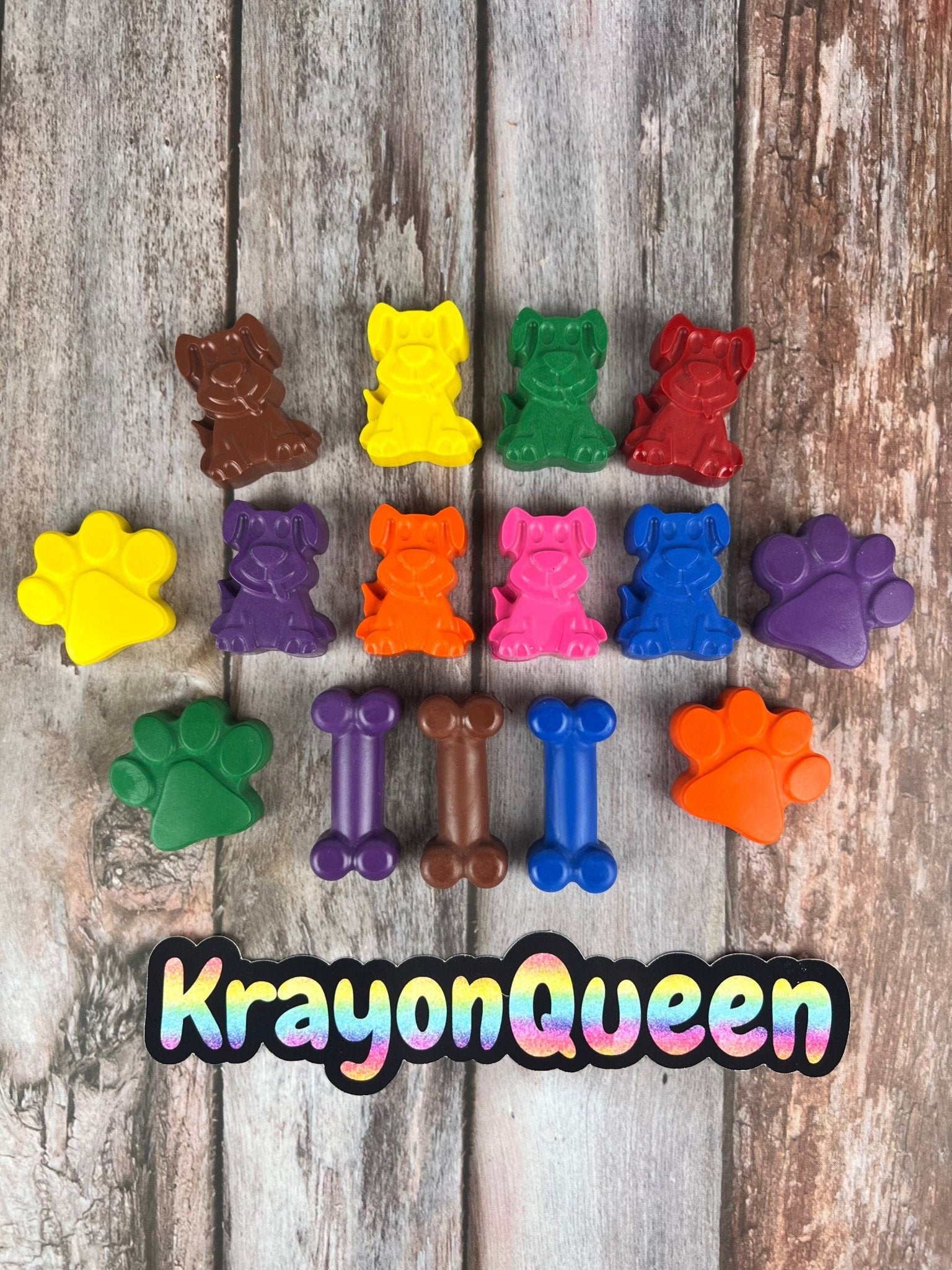 Adorable Puppy Kids Birthday Favors - Paw - Shaped Crayons & Thank You Gifts - Puppy Themed Party Bag Fillers - KrayonQueen