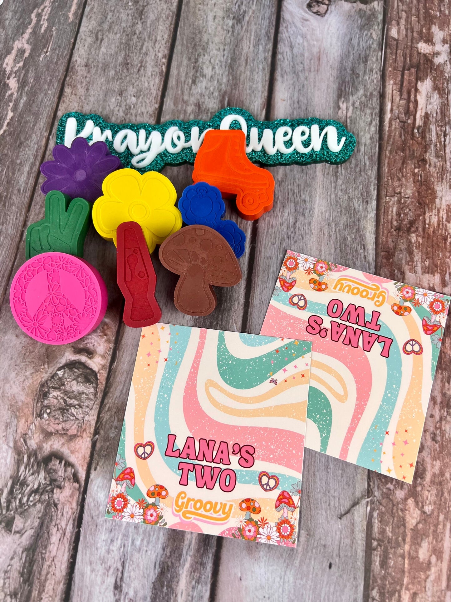 Groovy Birthday Party Favors - Mini Coloring Sheets & Crayons - Five is a Vibe - Unique Class Gifts