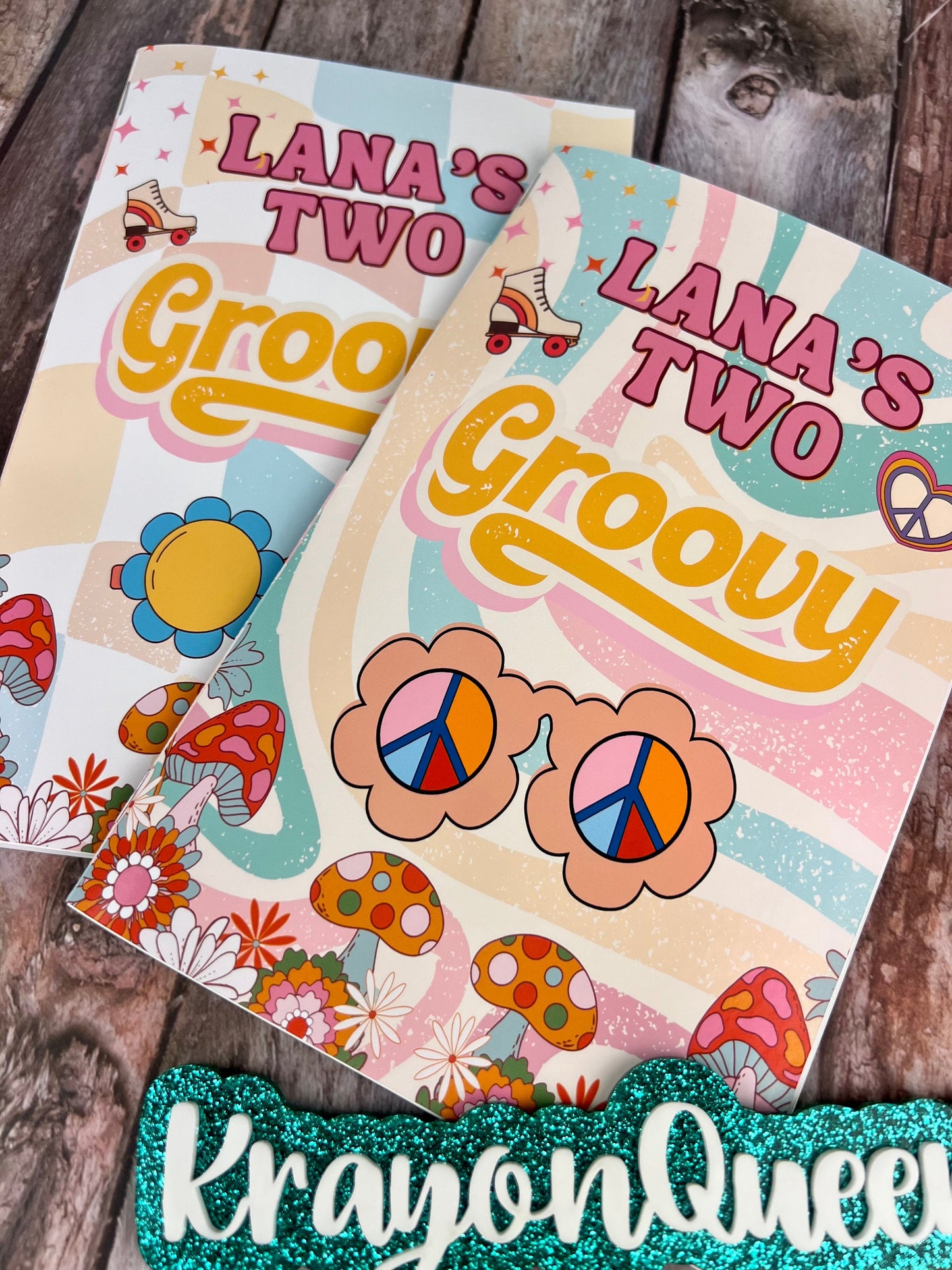 Two Groovy Personalized Kids Coloring Books - Vibrant Party Favors - Unique Class Gifts - Creative Fun for Birthday Parties