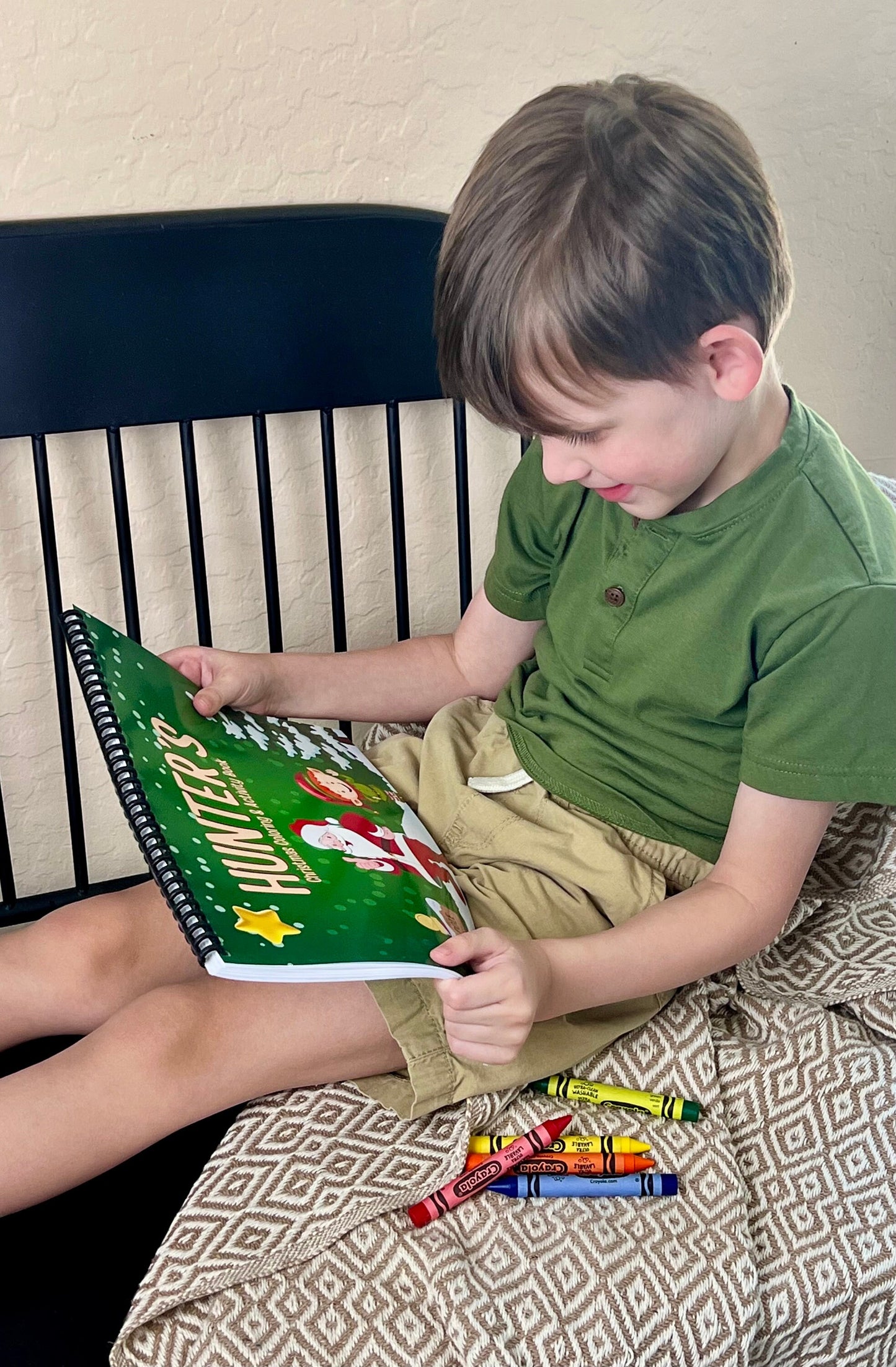 Personalized Christmas Color Books - Kids Coloring Fun - Unique Gifts for Birthdays, Holidays, Stocking Stuffers - Christmas Crayon Sets