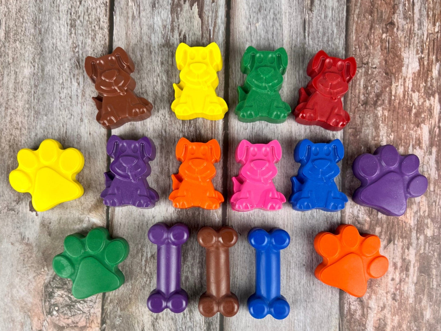 Adorable Puppy Kids Birthday Favors - Paw - Shaped Crayons & Thank You Gifts - Puppy Themed Party Bag Fillers - KrayonQueen