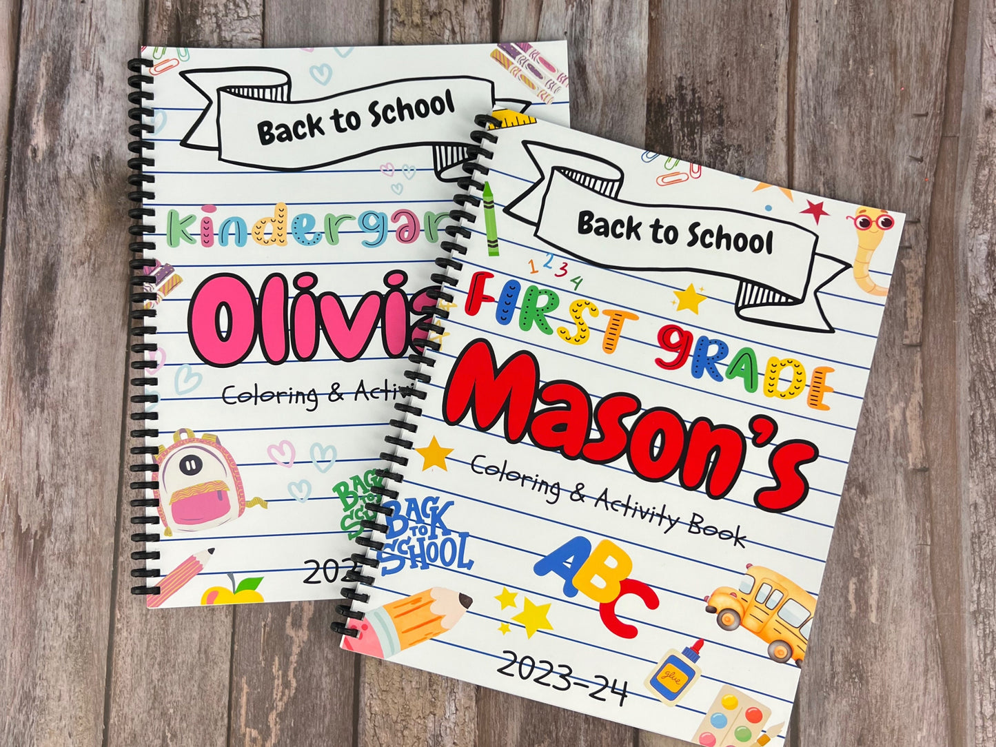 Personalized Kids' Activity Books for Back to School - Engaging Coloring Fun - Unique Gift Set with School Crayons, Stickers, and Learning