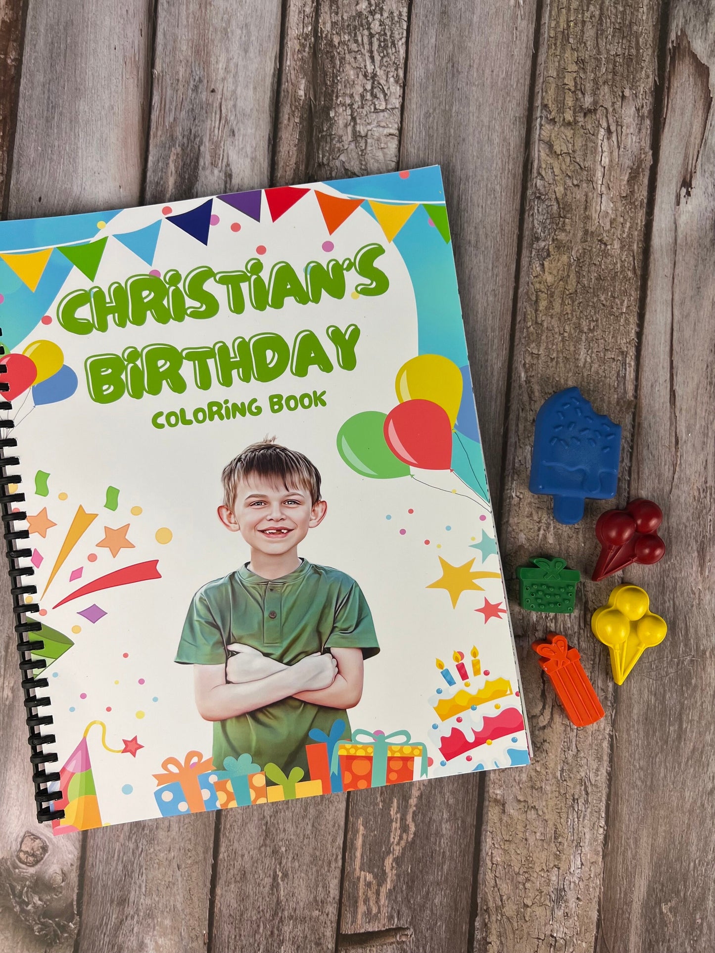 Kids' Personalized Birthday Activity Books: Engaging Coloring Fun - Unique Gift Set with Birthday-Themed Crayons