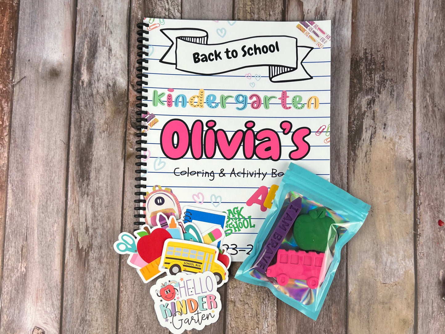 Personalized Kids' Activity Books for Back to School - Engaging Coloring Fun - Unique Gift Set with School Crayons, Stickers, and Learning