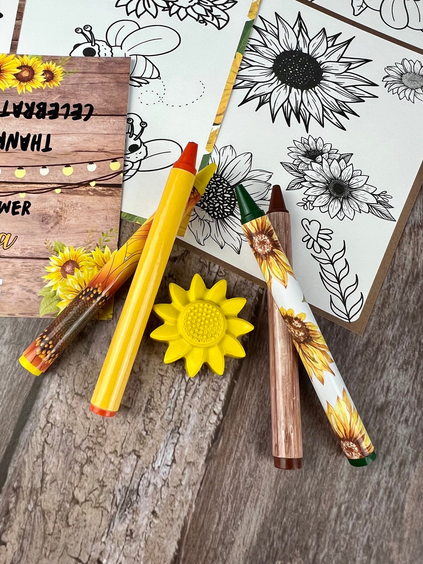 Sunflower Themed Mini Color Packs - Personalized Gifts for Kids and Birthday Party Favors - Ideal for Class Gifts