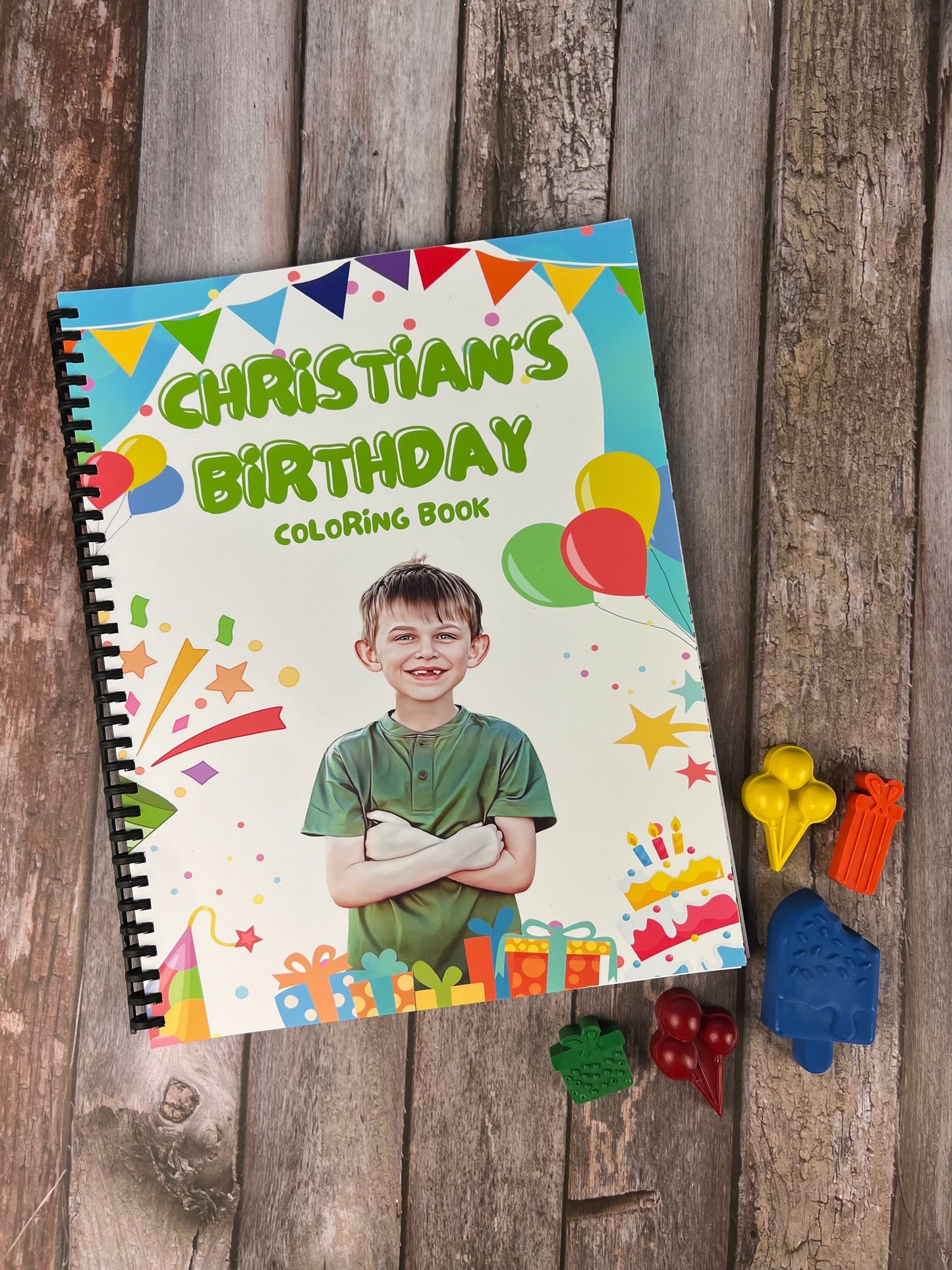 Kids' Personalized Birthday Activity Books: Engaging Coloring Fun - Unique Gift Set with Birthday-Themed Crayons