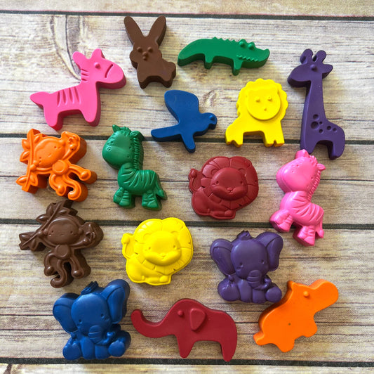 Colorful Safari Crayons for Kids: Birthday Favors, Fall Thank You Gifts, Wild One Party - Ideal for Gift Giving