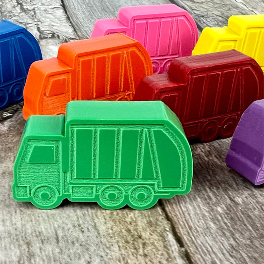 Garbage truck Kids Birthday Favors. Trash truck crayons. Thank you favors. Garbage truck birthday. Class favors. Trash bash.