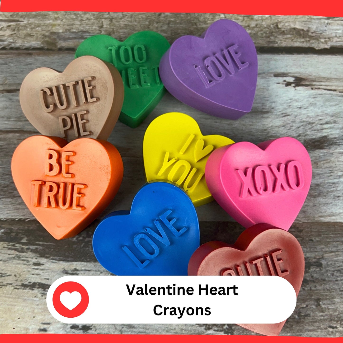 Valentine Heart Crayons - Ideal for Class Favors, Gift Exchanges, and Party Favors